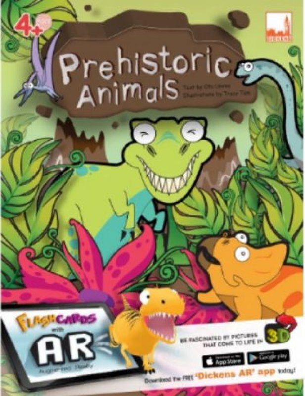 Cover Buku Flashcards - Prehistonic Animals (with AR)