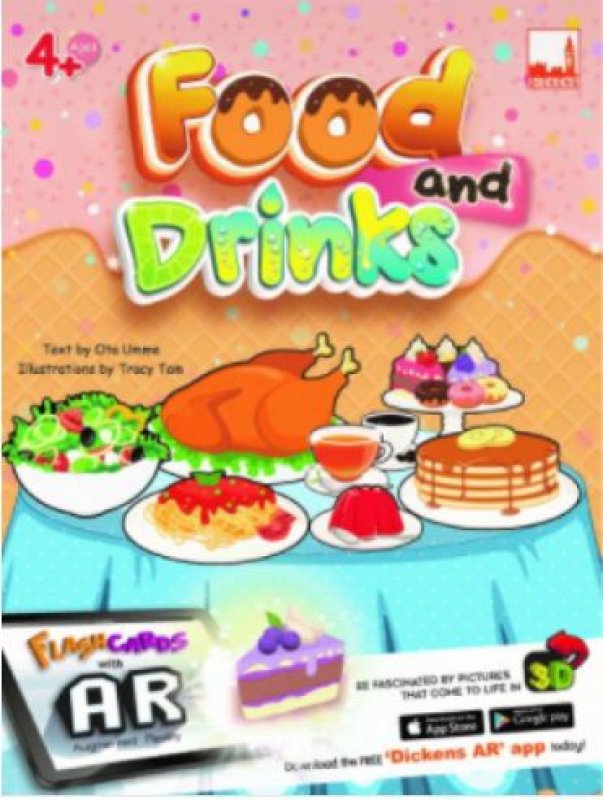 Cover Buku Flashcards - Food And Drinks (with AR)