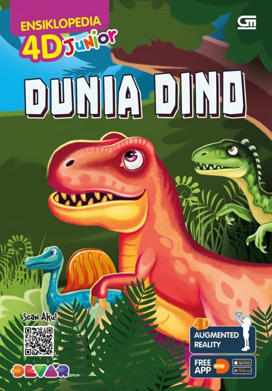 Cover Buku Ensiklopedia 4D Junior: Dunia Dino (Dino World)