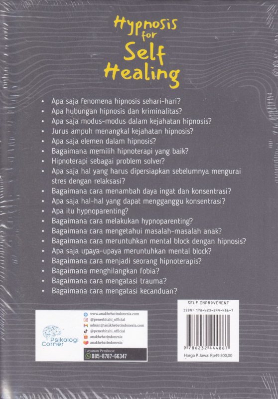 Cover Belakang Buku Hypnosis for Self Healing 