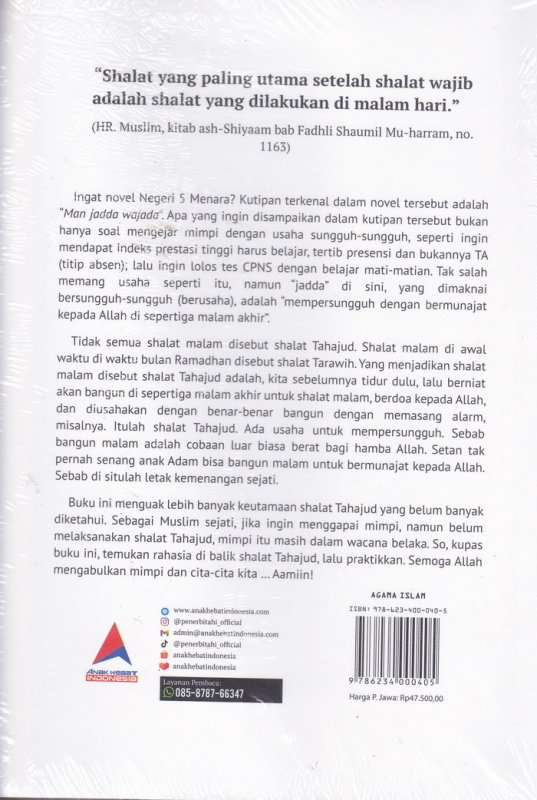 Cover Belakang Buku MISTERI SHALAT TAHAJUD