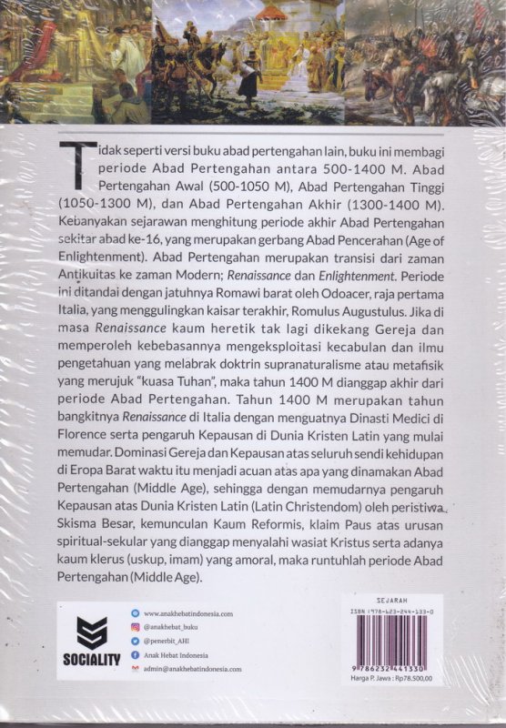 Cover Belakang Buku SEJARAH LENGKAP DUNIA ABAD PERTENGAHAN 500-1400 M ( COVER BARU )