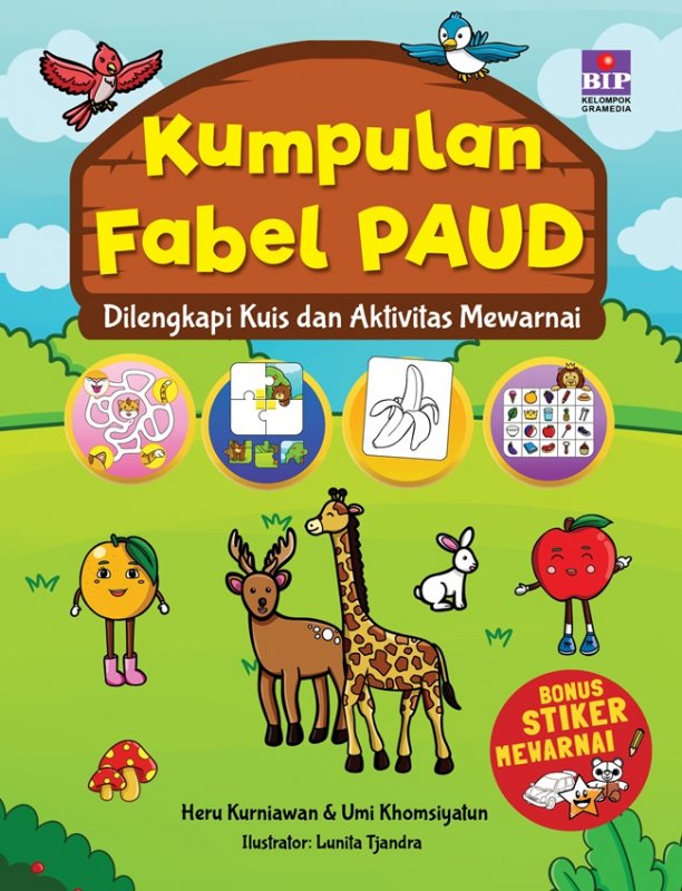 Cover Buku Kumpulan Fabel Paud (Bonus Stiker Mewarnai Bip)