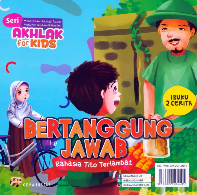 Cover Belakang Buku Seri Akhlak for Kids : lemah Lembut & Bertanggung jawab (1 Buku 2 Cerita)
