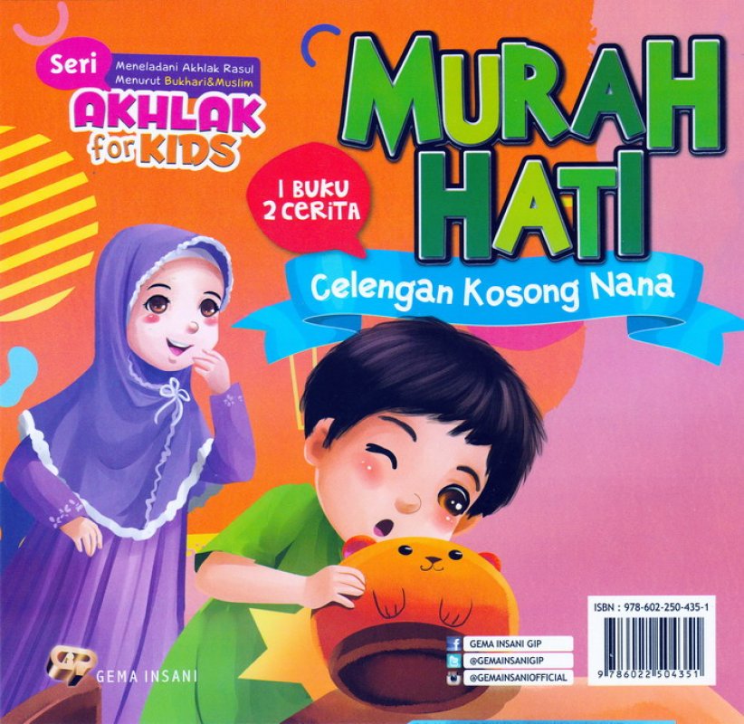 Cover Belakang Buku Seri Akhlak for Kids : Ceria & Murah Hati (1 Buku 2 Cerita)