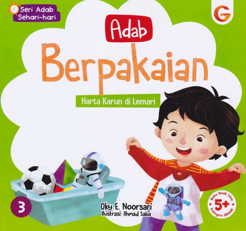 Cover Buku seri adab sehari-hari Adab Berpakaian Harta Karun di lemari#3