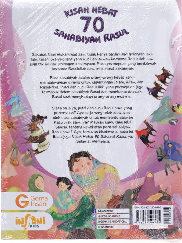 Cover Belakang Buku 1Set Kisah Hebat 70 Sahabat Rasul