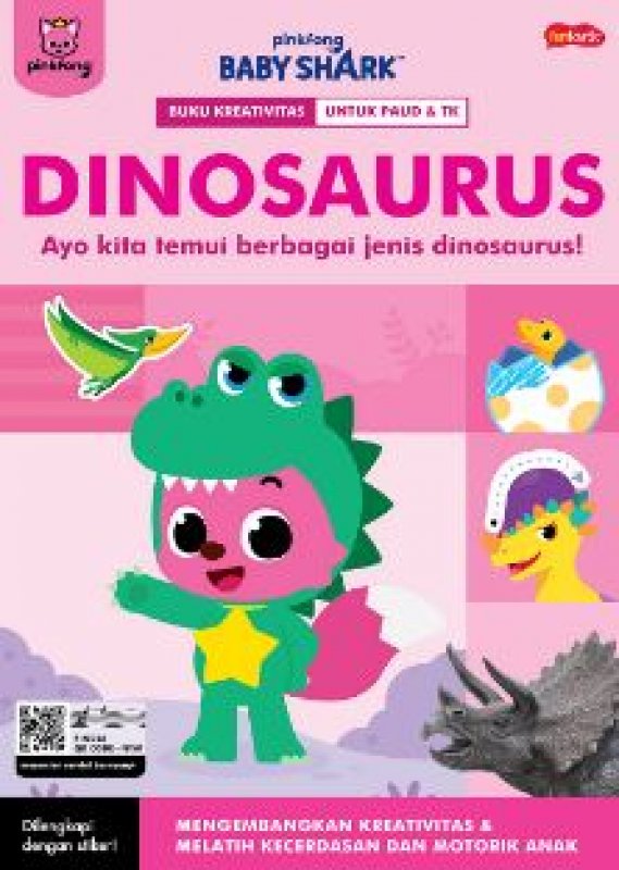 Cover Belakang Buku Pinkfong Baby Shark - Buku Kreativitas Dinosaurus