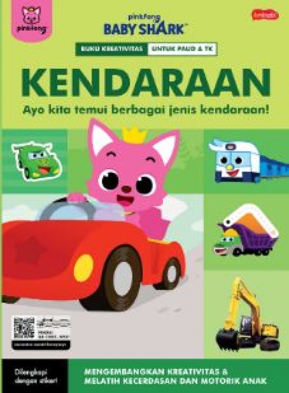 Cover Belakang Buku Pinkfong Baby Shark - Buku Kreativitas Kendaraan