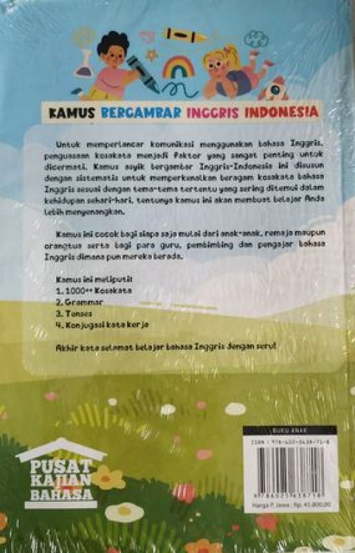 Cover Belakang Buku kamus bergambar inggris indonesia ( anak hebat ) 