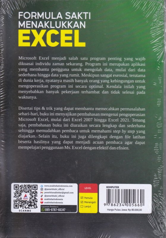 Cover Belakang Buku FORMULA SAKTI MENAKLUKAN EXCEL ( Anak Hebat ) 