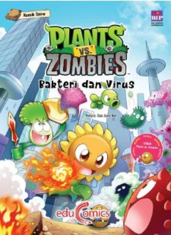 Cover Buku Educomics Plants Vs Zombies: Bakteri Dan Virus