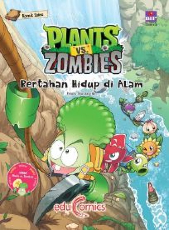 Cover Buku Educomics Plants Vs Zombies: Bertahan Hidup di Alam