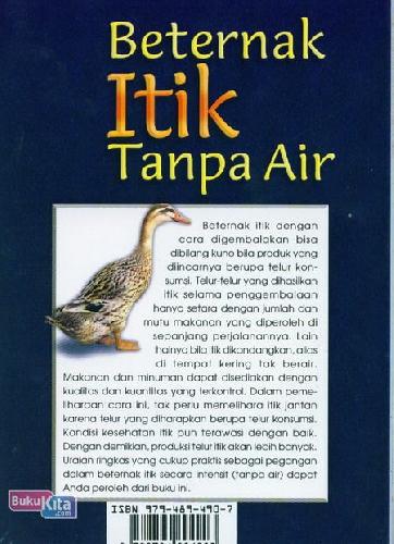 Cover Belakang Buku BETERNAK ITIK TANPA AIR (Edisi Revisi)
