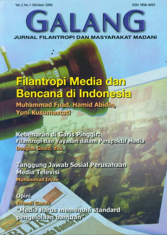 Cover Buku Jurnal GALANG Vol.2 No. 1 - Oktober 2006