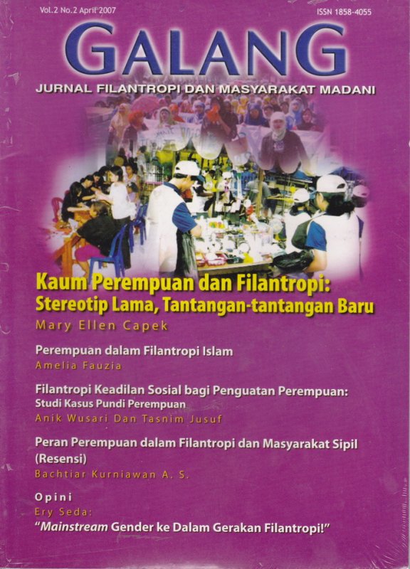 Cover Buku Jurnal GALANG Vol.2 No. 2 - April 2007