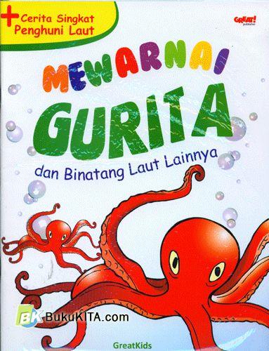 Cover Buku Mewarnai Gurita dan Binatang Laut Lainnya