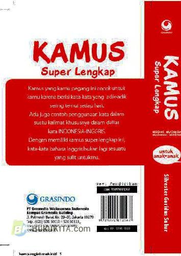 Cover Belakang Buku Kamus Super Lengkap (Inggris-Indonesia Indonesia-Inggris) untuk Anak-anak