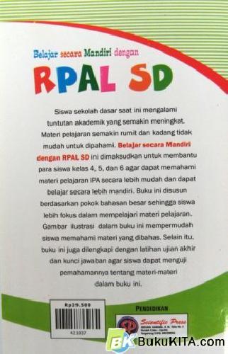 Cover Belakang Buku BELAJAR SECARA MANDIRI RPAL SD KELAS 4-5-6 