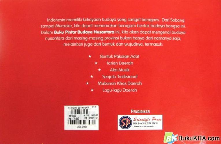 Cover Belakang Buku BUKU PINTAR BUDAYA NUSANTARA
