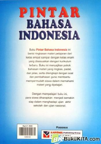 Cover Belakang Buku PINTAR BAHASA INDONESIA SD KELAS 4-5 & 6 