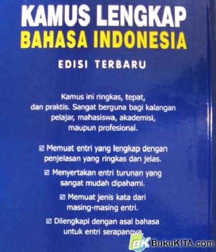 Cover Belakang Buku KAMUS LENGKAP BAHASA INDONESIA(Hard Cover)
