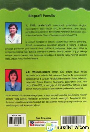 Cover Belakang Buku BUKU PELAJARAN BAHASA INDONESIA 2A 