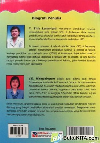 Cover Belakang Buku BUKU PELAJARAN BAHASA INDONESIA 4A 