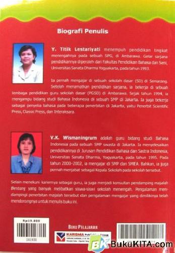 Cover Belakang Buku BUKU PELAJARAN BAHASA INDONESIA 5B