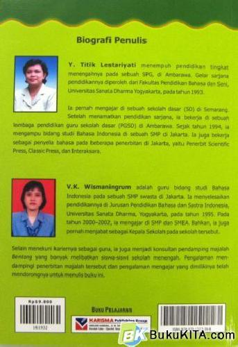 Cover Belakang Buku BUKU PELAJARAN BAHASA INDONESIA 6B