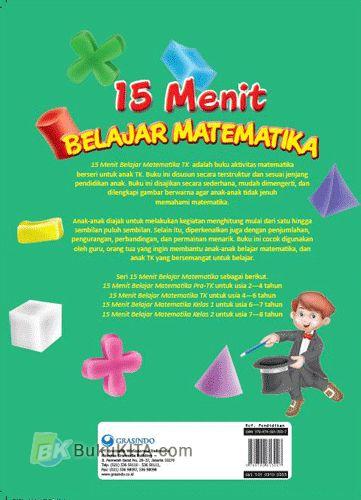 Cover Belakang Buku 15 Menit Belajar Matematika TK Usia 4-6 Tahun
