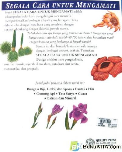 Cover Belakang Buku SEGALA CARA MENGAMATI BUNGA