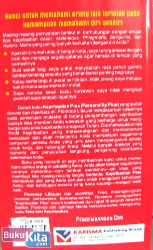 Cover Belakang Buku PERSONALITY PLUS (Koran) (Edisi Revisi)