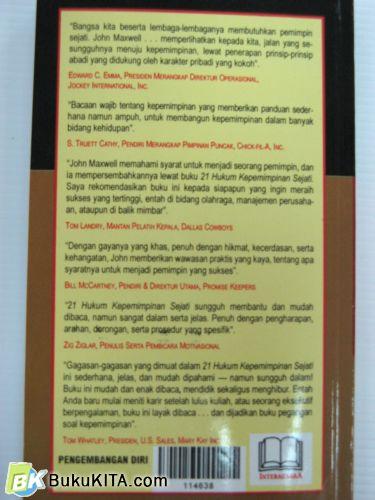 Cover Belakang Buku 21 HUKUM KEPEMIMPINAN SEJATI