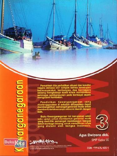Cover Belakang Buku PKN KEWARGANEGARAAN 3 Kelas IX (KTSP)