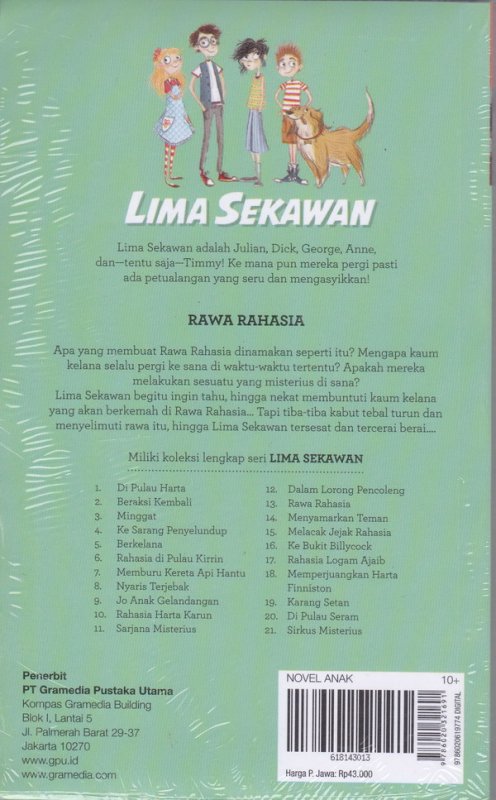 Cover Belakang Buku Lima Sekawan #13 : Rawa Rahasia