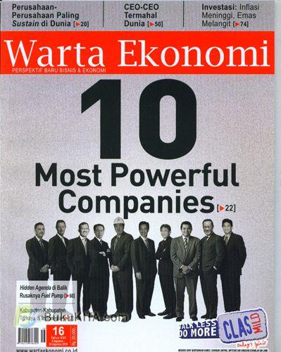 Cover Buku Warta Ekonomi #16| 9-22 Agustus 2010