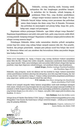 Cover Belakang Buku Manusia Langit : Sebuah Novel Etnografi