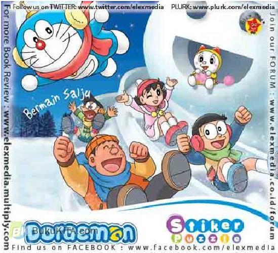 Cover Buku Stiker Puzzle Doraemon : Bermain salju