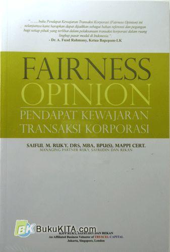 Cover Buku Fairness Opinion : Pendapat Kewajaran Transaksi Korporasi