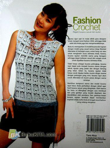 Cover Belakang Buku Fashion Crochet : Ragam Busana casual dari rajutan