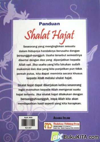 Cover Belakang Buku PANDUAN SHALAT HAJAT