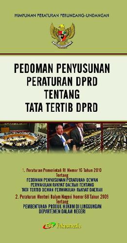 Cover Buku Pedoman Penyusunan Peraturan DPRD Tentang Tata Tertib DPRD