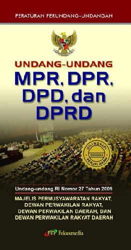Cover Buku Undang-Undang MPR, DPR, DPD dan DPRD