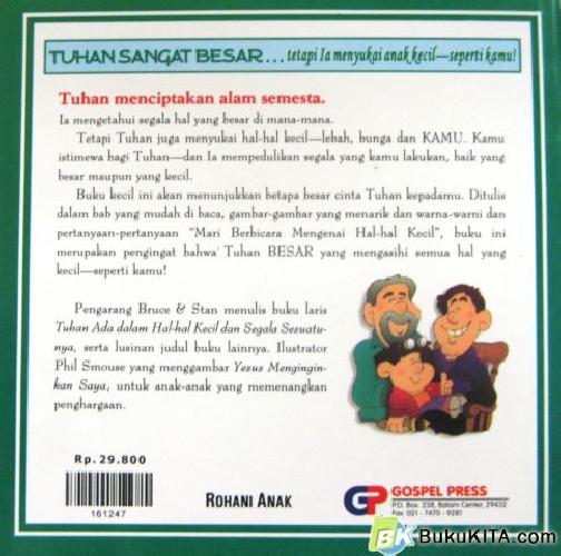 Cover Belakang Buku TUHAN ADA DALAM HAL-HAL KECIL UNTUK ANAK-ANAK