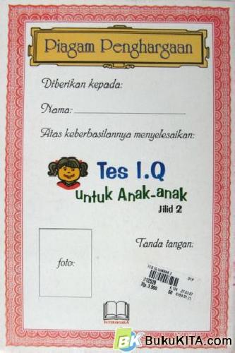 Cover Belakang Buku TES IQ UNTUK ANAK-ANAK JILID 2
