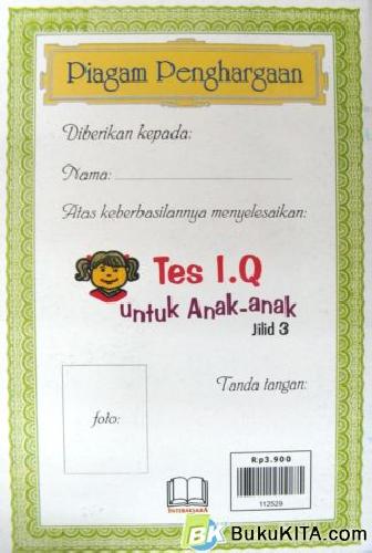 Cover Belakang Buku TES IQ UNTUK ANAK-ANAK JILID 3