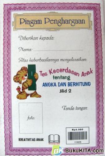 Cover Belakang Buku TES KECERDASAN ANAK TENTANG ANGKA & BERHITUNG 2