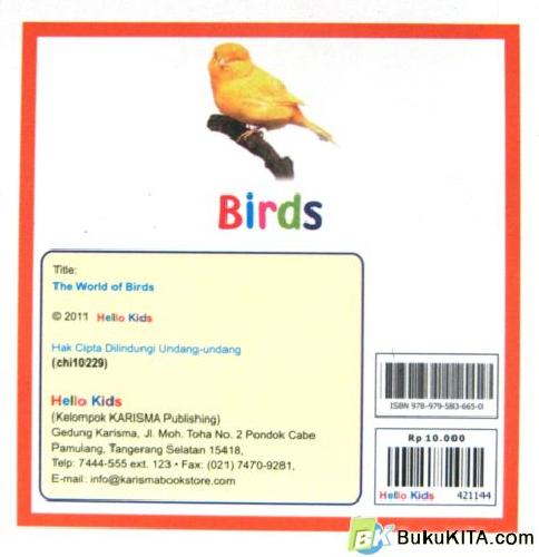 Cover Belakang Buku THE WORLD OF BIRDS
