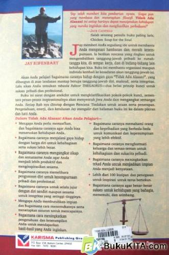 Cover Belakang Buku TIDAK ADA ALASAN ! (NO EXCUSE !)